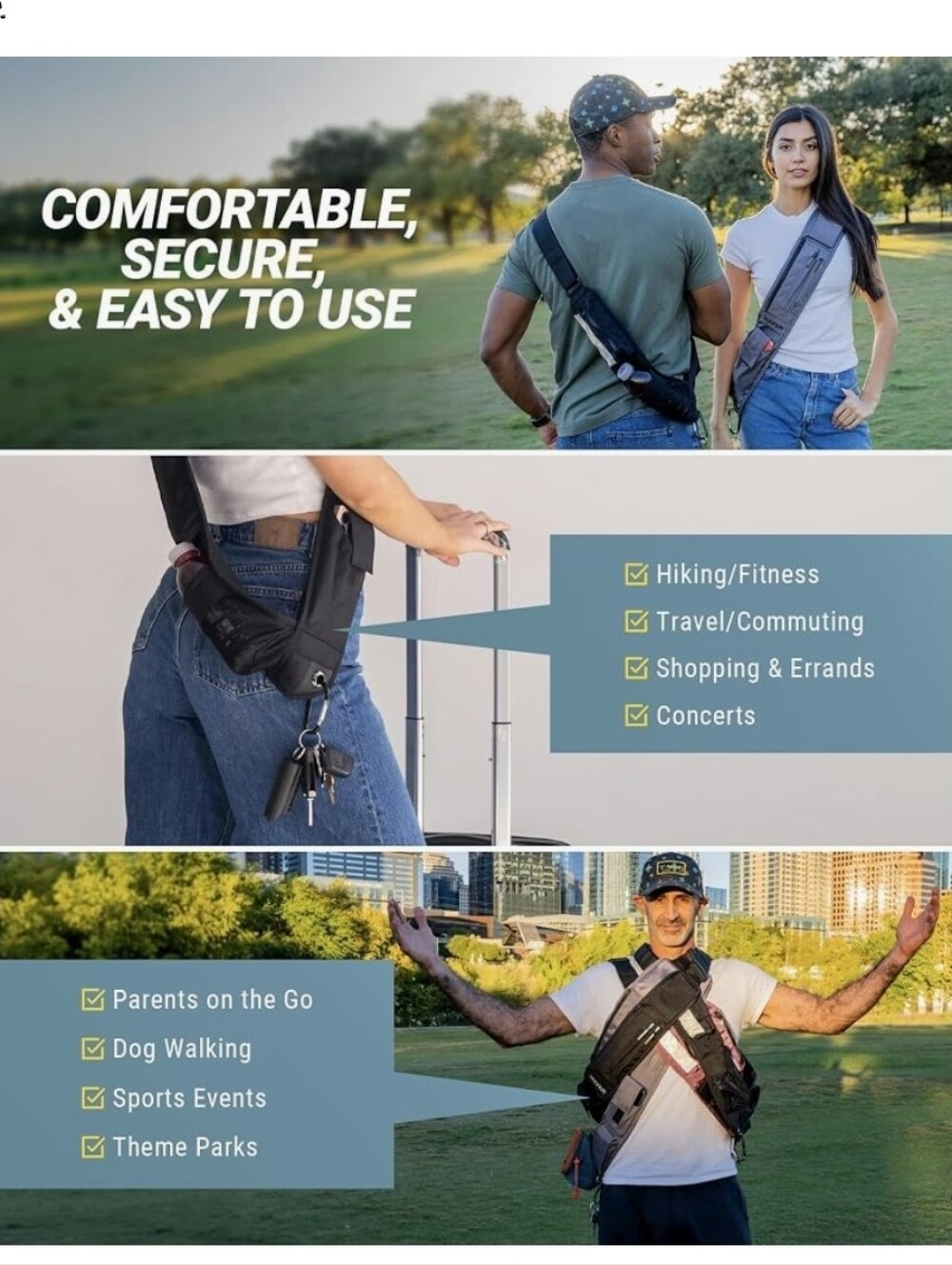 NIB PocketSling Crossbody Sling Bag 6 Pockets Water Bottle Phone Travel Slingbag - Picture 6 of 14